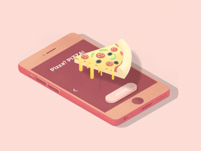Pizza? PIZZA! 2d design flat food illustration interaction motion phone pizza principle