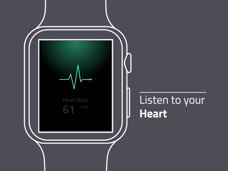 Pulse - Heart rate animation animation apple design experience flat interaction ios iso ui user ux watch