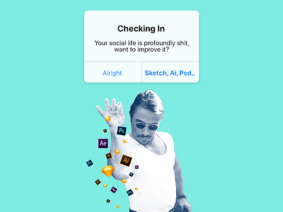 Social life checked - salt bae funny illustrator ios photoshop sketch