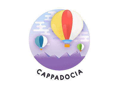 Cappadocia - Hot air balloon 2d air balloon cappadocia cute design flat hot illustration turkey