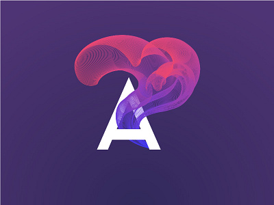 Letter A blend lettering trippy typography