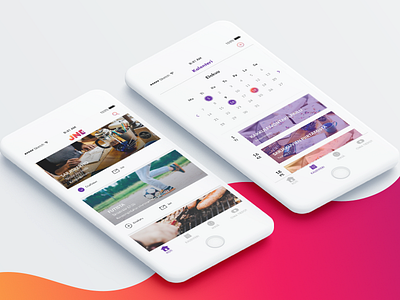 JNE - Social app concept 2d flat gradient interaction iphone social travel ui ux