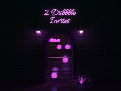 2 Dribbble Invites for 2 awesome people 3d dribbble invite