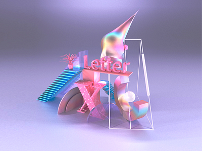 Letter X 3d 3dart abstract art cinema4d coronarender digitalart font lettering maxon render typography