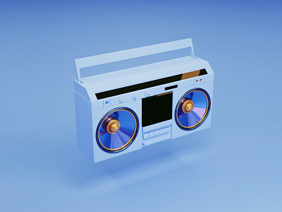 Boombox Blue 3d