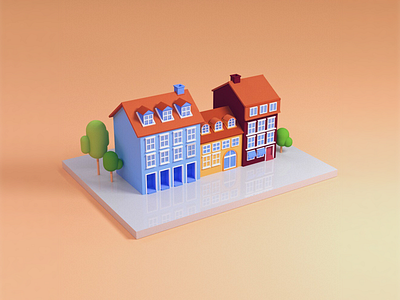 Nyhavn - Copenhagen 3d copenhagen cute denmark house low poly