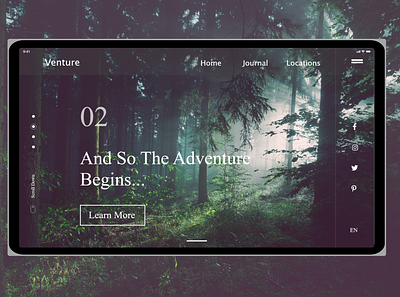 Venture (Home Landing WebPage) adobe xd home landing page ui ux web