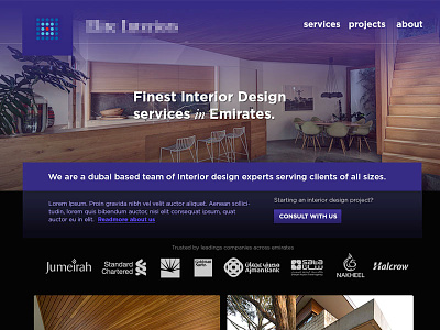 Design for a Interior design firm app design drupal dubai emirates india interior luxury theme web