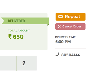 Order Status app cancel delivery flat order repeat rupee status