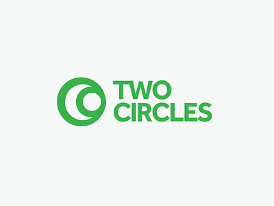 Two Circles branding circles cresent green logo