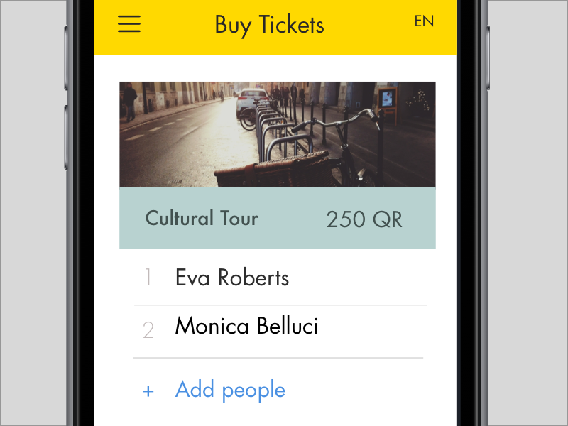 Ticketing screen ios qatar city travel booking tickets