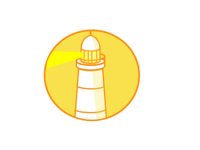 Rebound branding icon lighthouse logo orange