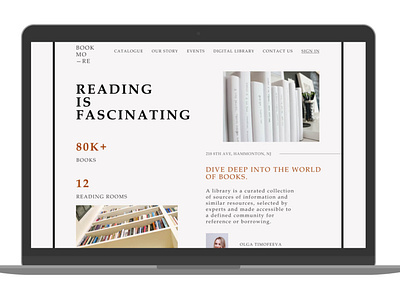 BOOK MORE book design digital dribbble library reading ui ux website design