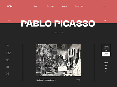 Exibition of artists art artists dribbble exhibition pablo picasso pictures typography web design