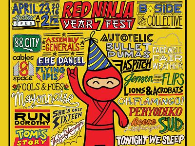 Red Ninja Year 7 Fest Poster