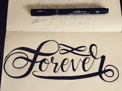 Forever Lettering Inked custom lettering hand lettering inked lettering lettering artist process sketch