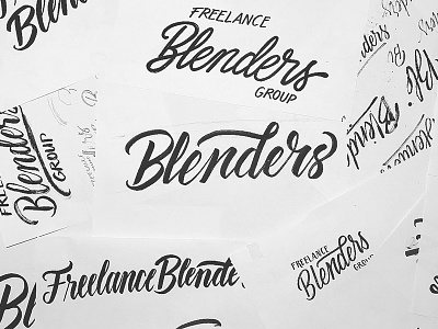 Blenders Logotype Sketches brush lettering explorations lettering logo design logotype sketch