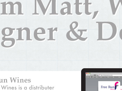 I'm Matt, Web Designer & Developer futura grid palatino slider supermingo welcome title