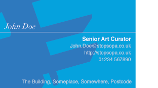 John Doe Business Card Design blue helvetica linden hill