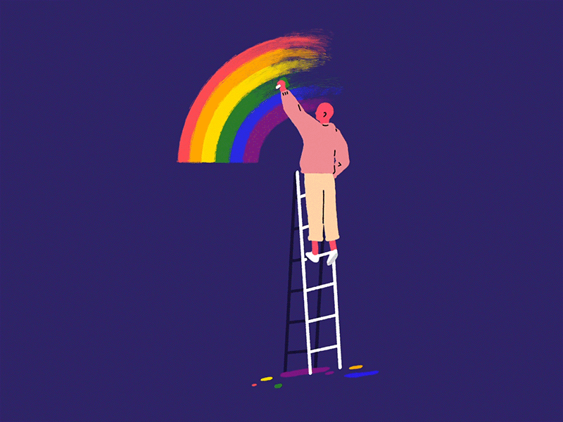 36days_1 animation character paint rainbow
