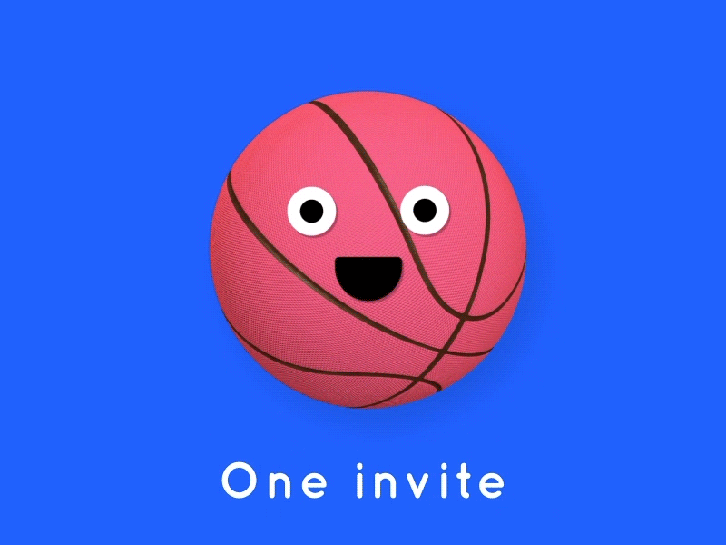 I've got an invite to give ball basketball character dribbble invite talking