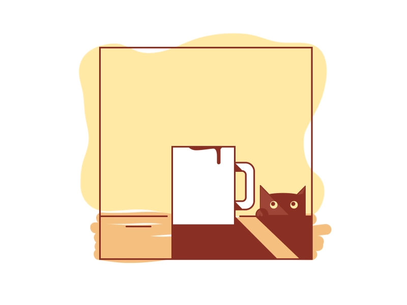 Morning mood cat coffee flat