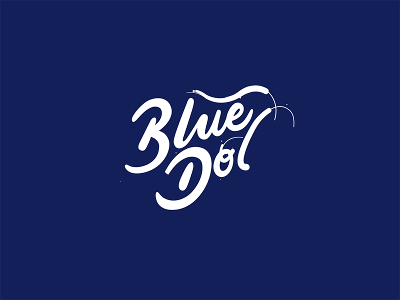 Blue Dot Logo animation animation blue lettering liquid logo