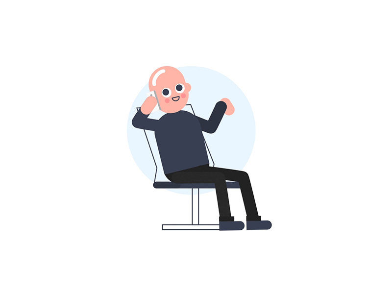 Digital project manager at work animation character