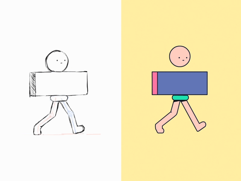 A walkcycle 2d animation character frame by frame walkcycle