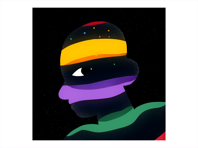 A colourful soul eye head illustration loop oelhan