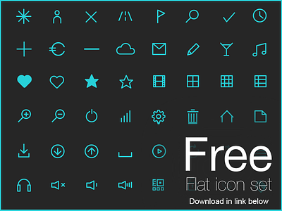 Free icon set flat free glyphicons icons set
