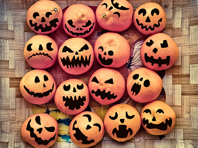 Mandarins fear halloween mandarin pumpkin skull smile smiley
