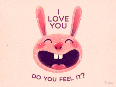 Bunny with love love rabbit smile ears