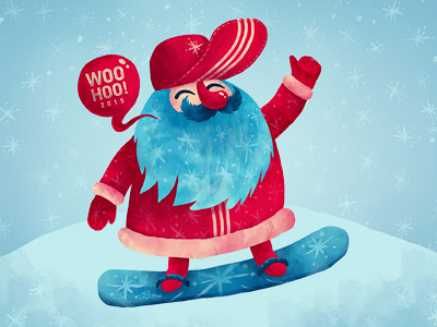 Woo Hoo! adidas christmas holidays new year santa snow snowboard sport winter