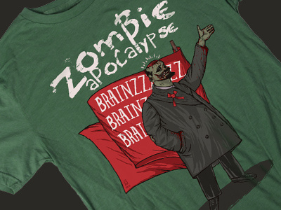 Lenin Zombie 13mu brainzzzzzz illustration lenin revolution t shirt print zombie zombie apocalypse