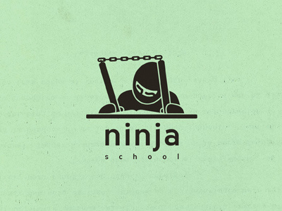 Ninja School 13mu black book fun logo ninja nunchuck read school