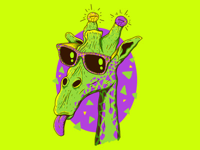 Giraffeo 13mu animal fun giraffe glasses hipster lightbulb lips print t shirt эцилопп