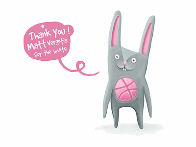 Thank You Matt Vergotis bunny dribbble thank you