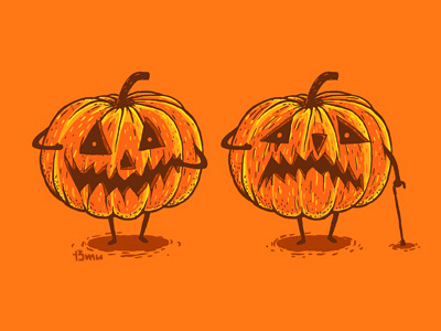 Pumpkin stage 13mu adult cucurbita halloween illustration old pumpkin young