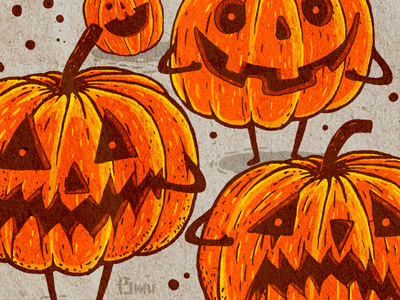 Halloween phases 13mu adult cucurbita halloween illustration old pumpkin young
