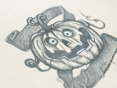 Pumpkin sketch 13mu banner cucurbita halloween pumpkin sketch wip