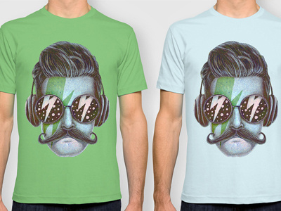 Dude-T-shirts 13mu dude glasses headphones hipster lightning music mustache