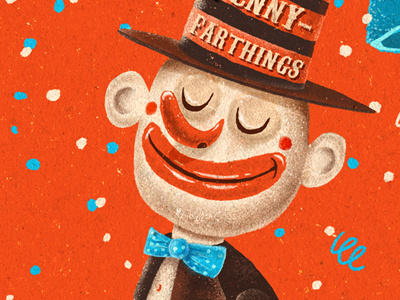 Penny-farthings circus 13mu circus clown fun hat illustration penny farthing smile