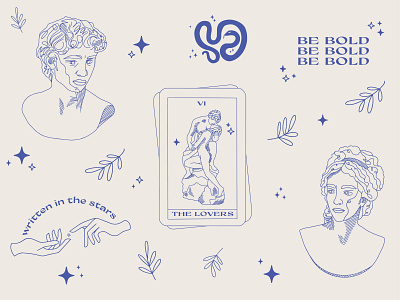 The Lovers astrology character character design fineart fineliner flat greek gods greek mythology illustration illustrator minimal procreate tarot tarot cards typography vector