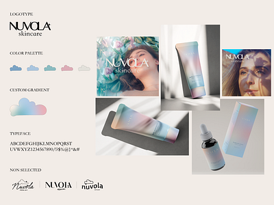 Brand identity & packaging for "Nuvola Skincare"