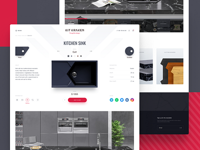 Product card for the store. 3d dashboad design ecommerce furniture gallery interaction kitchen minimal product page shop simple sink slider store ui ux website