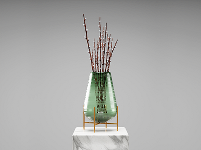 I continue to practice in 3d 3d blender chair flowers furniture inspiration lamp minimalistic simple