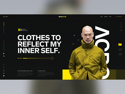 Main page v0.1 acronym black cloth design e commerce futuristic inspiration minimal shop simple ui ux website yellow