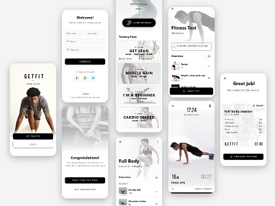 Mobile App Design - GetFit graphic design ui ux