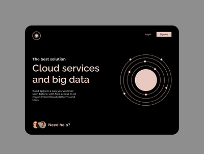 Big Data and Cloud branding design illustration illustrator minimal typography ui ux web website